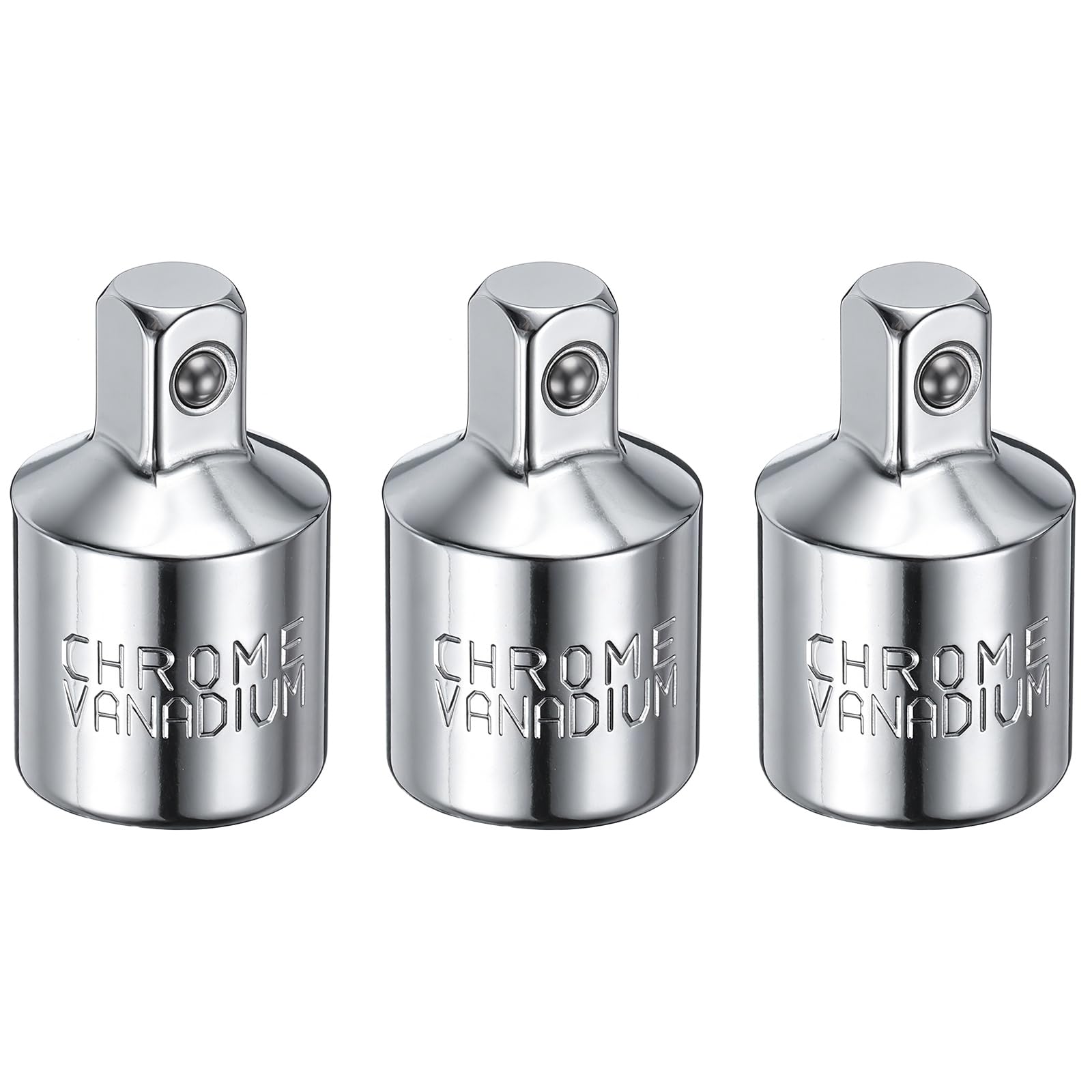 sourcing map 3 Pcs Impact Socket Adapter 3/8" Female to 1/4" Male, Silver
