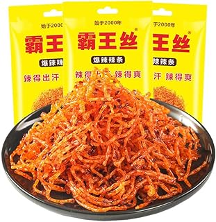 霸王丝爆辣辣条 ラーティアオ 麻辣軽食小吃 辣條 辣丝 湖南特産 超辣变态辣辣条 中華食材 怀旧零食 麻辣小零食 中国お菓子 中華物産零食 辣條 辛口 激辛 辛い条 カジュアルスナック 辛い こんにゃく コンニャク おつまみ おやつ 間食 ベジタリアン 菓子 辛い軽食 劲道辣条 怀旧零食 辣味零食 (5包)