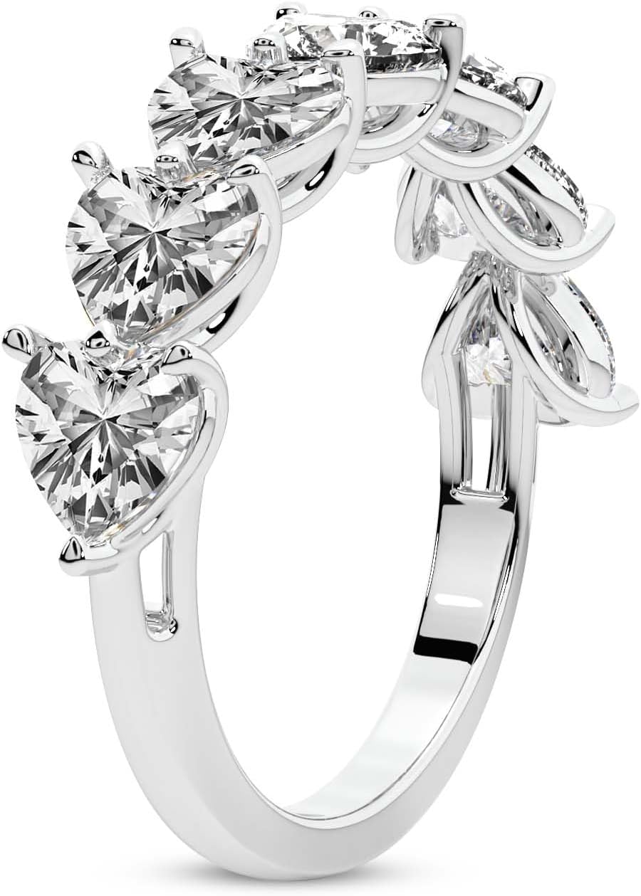 FRIENDLY DIAMONDS 7 Stone Lab Grown Diamond Anniversary Band Ring For Women | 14K White, Yellow, Rose Gold Or Platinum IGI Certified | FG-VS1-VS2 Quality Band Ring