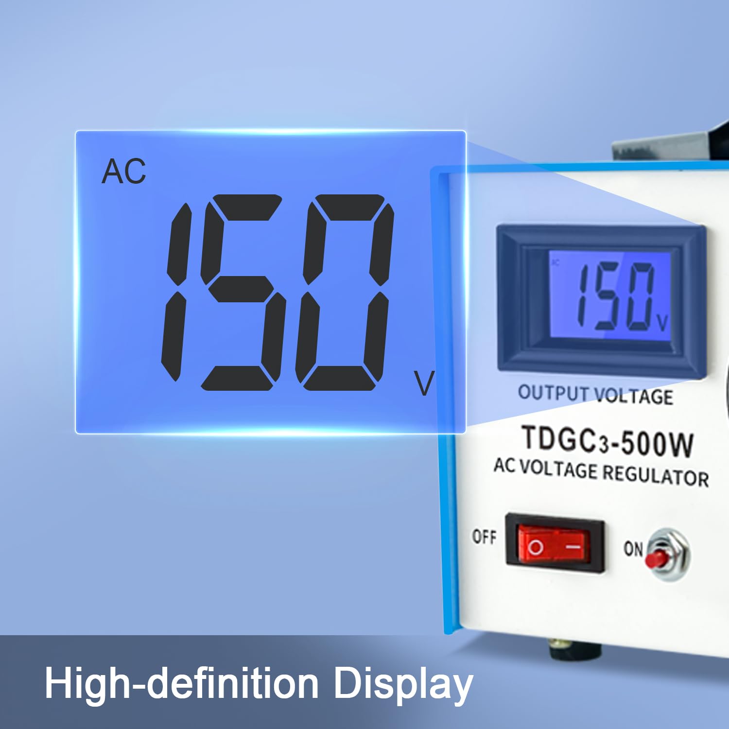 ZHENGXI Variac Variable Transformer 500W, 5 Amp AC Voltage Transformer, 0-150 Volt Output with Digital Display