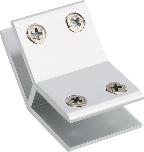 uxcell Abrazadera de vidrio de 135 grados, para 0.394-0.472 in de grosor ajustable de doble cara soporte de estante de vidrio de aleación de