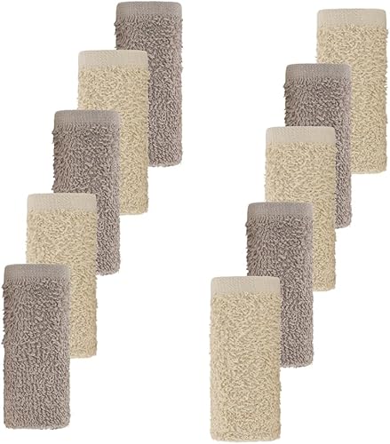 Cudlie Peyton and Scout - Paquete de 10 paños ultra suaves para bebé, toallas de rizo de algodón para recién nacidos y niños pequeños, toalla de