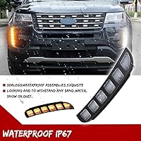 Vista 5 de GTINTHEBOX Para 2016 2017 2018 2019 Parachoques delantero DRL antiniebla luces de conducción secuencial de señal de giro Switchback ámbar y blanco