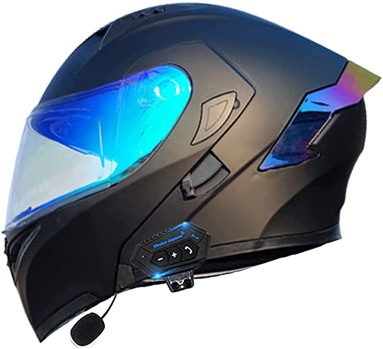 Opklapbare Modulaire Motorhelm Bluetooth-Helm, DOT/ECE Goedgekeurde Motorhelm Met Volledig Gezicht, Lichtgewicht Ventilatieontwerp, Voor Volwassen Mannen En Vrouwen D,M=57-58CM