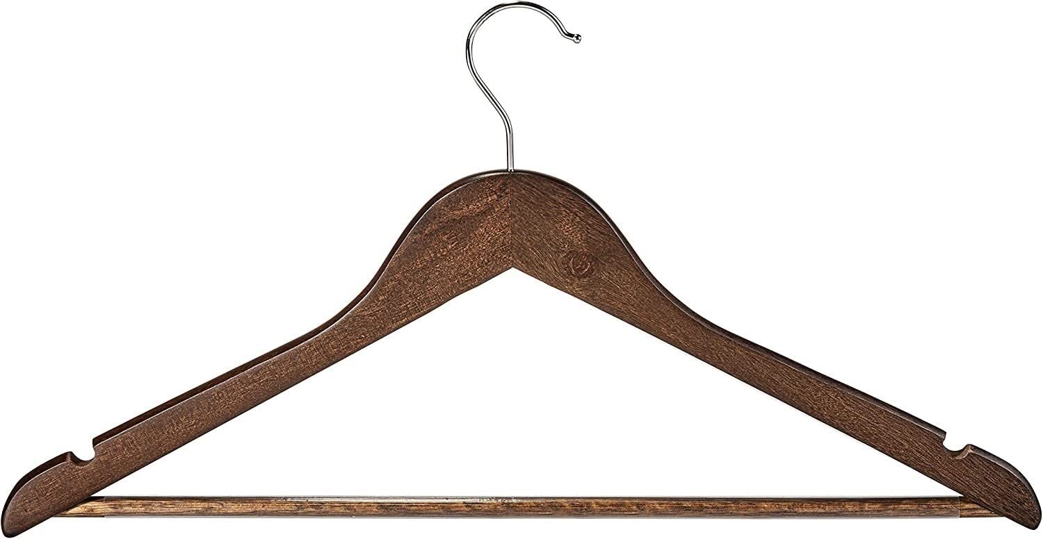 JINGYAN Standard Hangers Vintage Finish Super Sturdy and Durable Wood Hangers