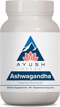 Ayush Herbs Ashwagandha Capsules - Ashwagandha for Men & Women, Ashwagandha Supplements, Pure Ashwagandha Root Powder for Stress, 500mg per Pill - 60 Servings
