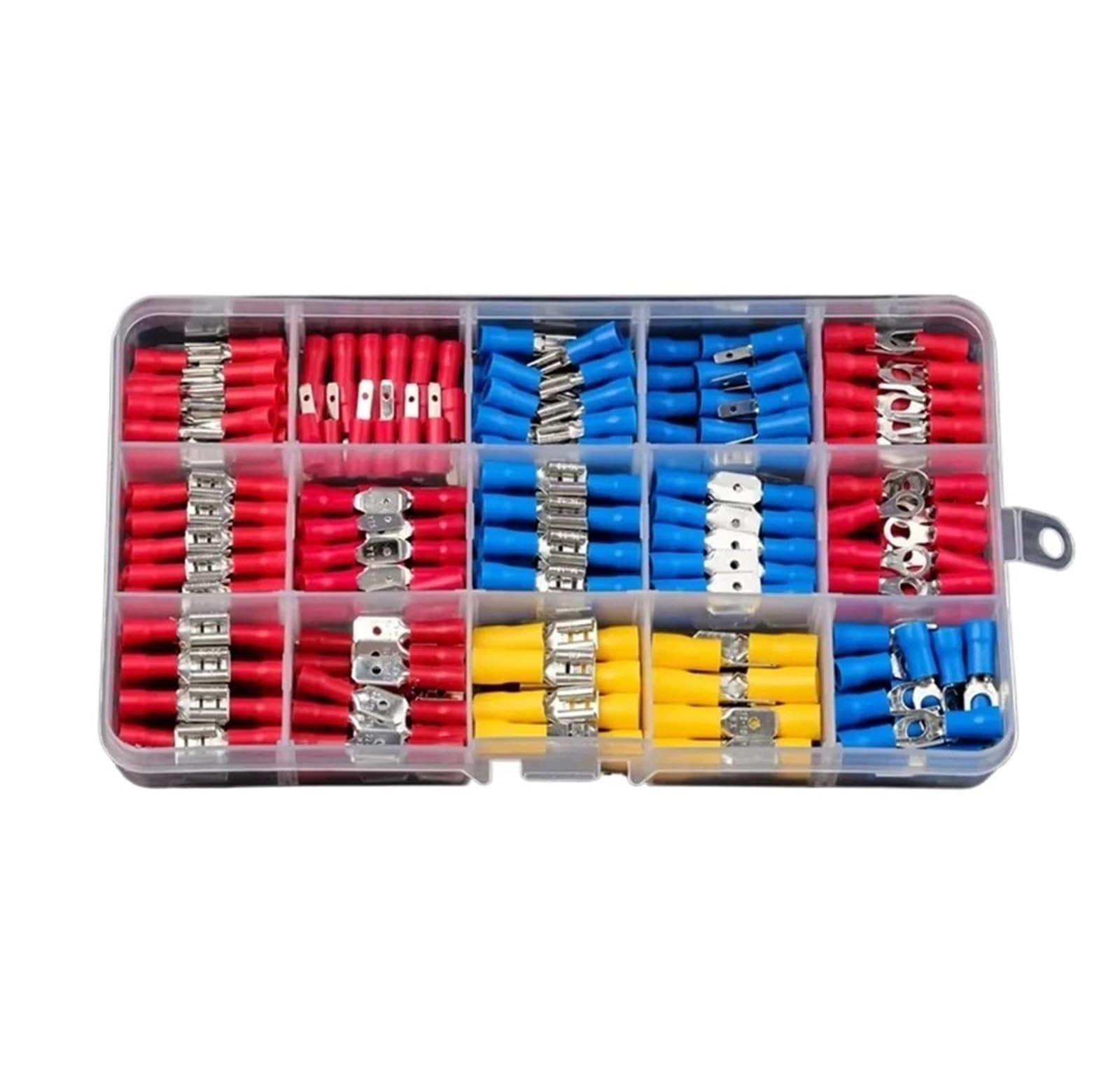 Baynopurin Men's 280Pcs Round Insulated Crimp Terminals Assorted Automotive Fe Spade Ring Fork Butt Insulated Crimp Terminal Lug Cable Connector Kit(280Pcs)