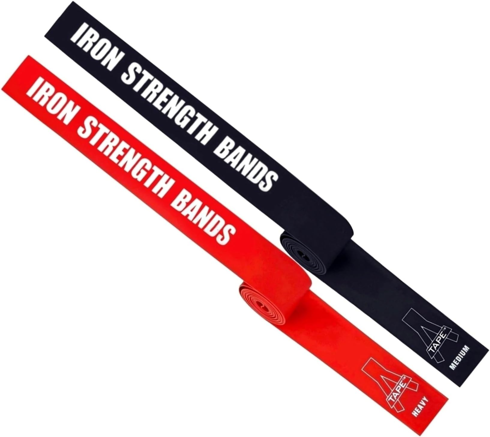 Muscle Floss Bands (5’ Ft Long X 2” inch Width)- Compression Bands - for Improving Movement, Increasing Circulation & Reducing Soreness (Red (Heavy) + Black (Medium))