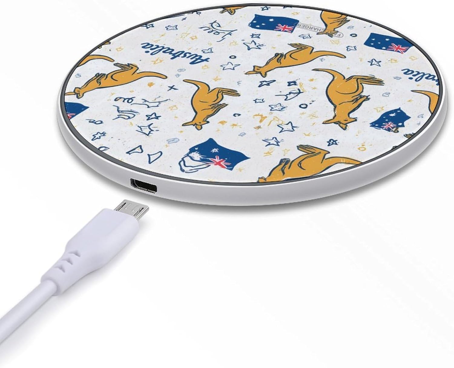 Australia Kangaroos Flags Portable Phone Charger Charging Station Pad 10W image 5