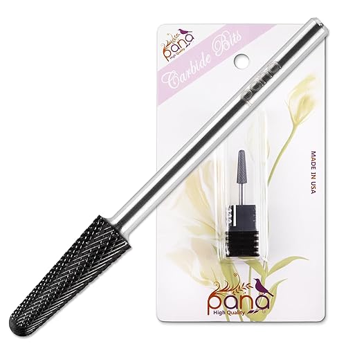 PANA Broca de carburo en forma de cono profesional de 332 pulgadas, tamaño de vástago de 332 pulgadas, broca de uñas para manicura y pedicura,
