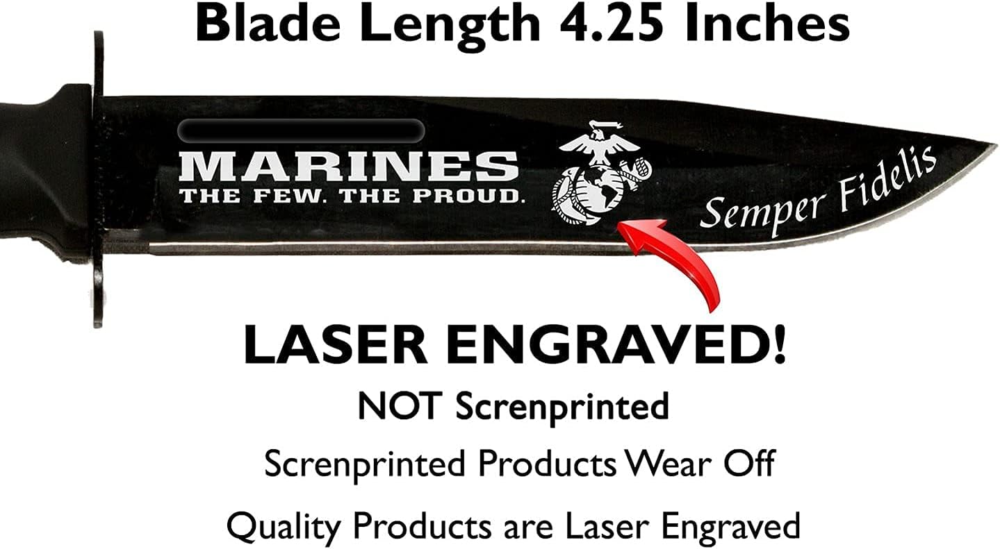 Military Gift Shop Miniature USMC Fighting Knife Letter Opener - Functional Marine Corps Desk Accessory - Marine Corps Gifts - Disabled Vet Owned Business - Mini KaBar Knife