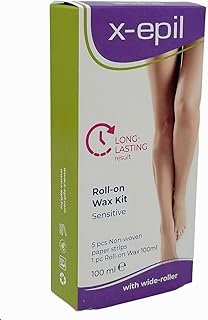 X-Epil - Wax Cartridge with Wide Roller - 100ml - Smooth Application with wide Roller For Hair Removal and Skin Care Depilatory Wax - Perfect for Thick Hair (Sensitive)