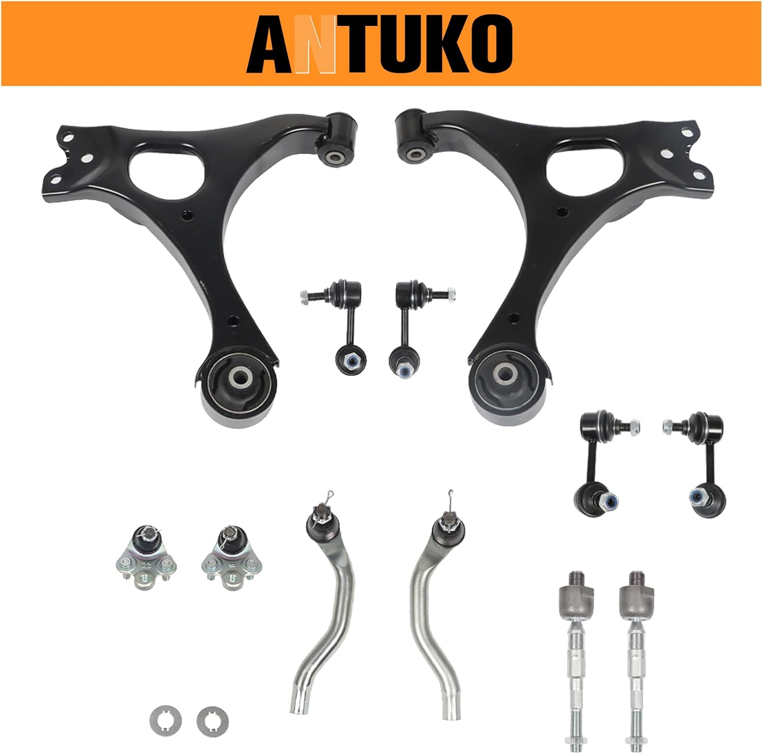 12-Pack Front Lower Left Control Arm with Ball Joint Suspension Kit Replacement for Civic Non-Si Model 2006-2011