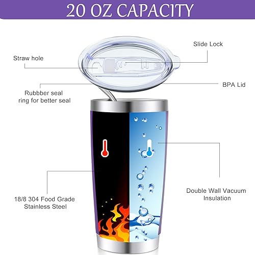 Miniatura 4 de Zhehao 3 piezas de regalos inspiradores morados para mujeres, regalos de agradecimiento, regalos del día de la madre, vaso morado café de 20 onzas,