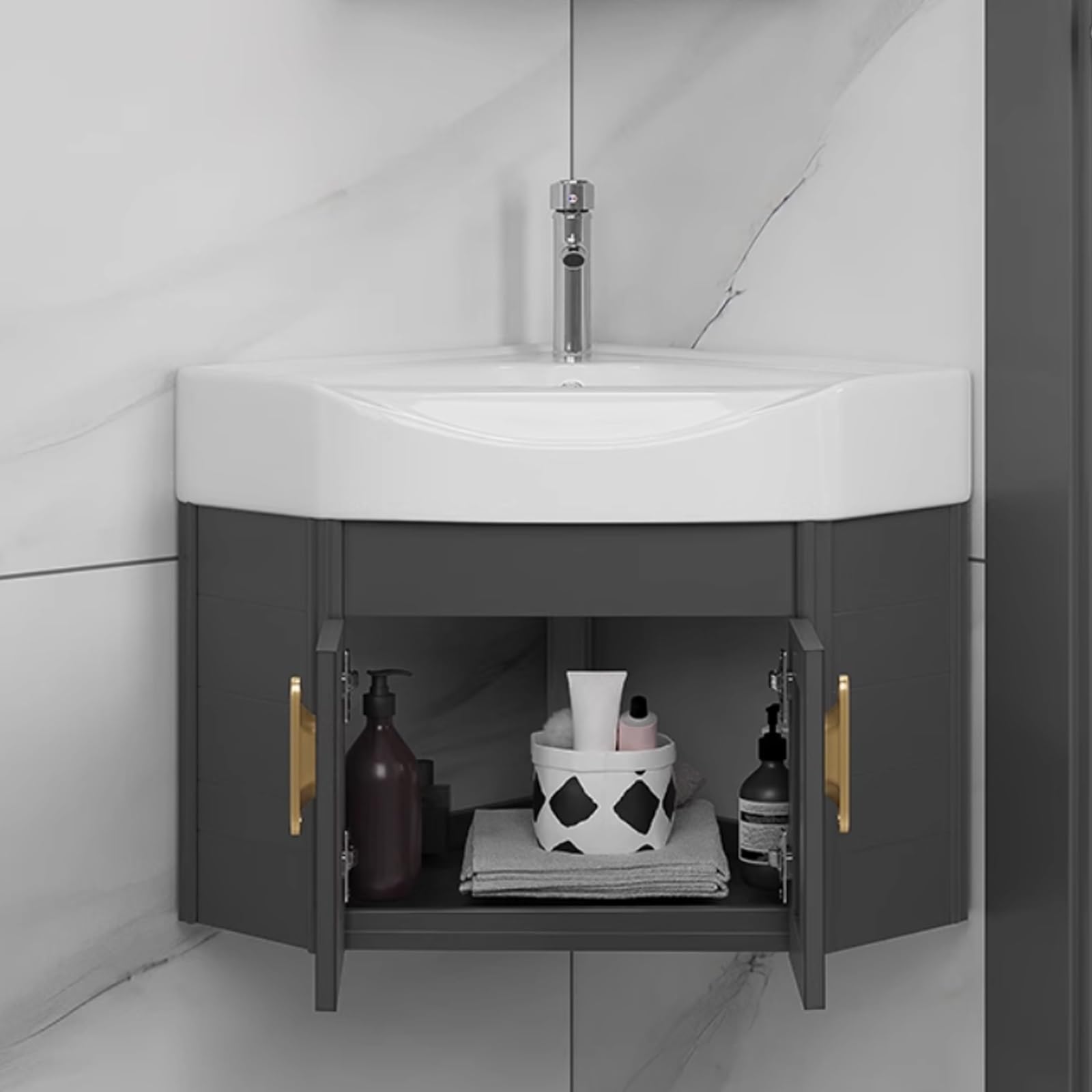 Spülenschrank Mit Spüle Und Armatur Kleines Eckwaschbecken Zur Wandmontage Waschbecken Waschtisch Badezimmer Hängewaschbecken Eckwaschbecken Mit Unterschrank Waschbecken Gäste Wc