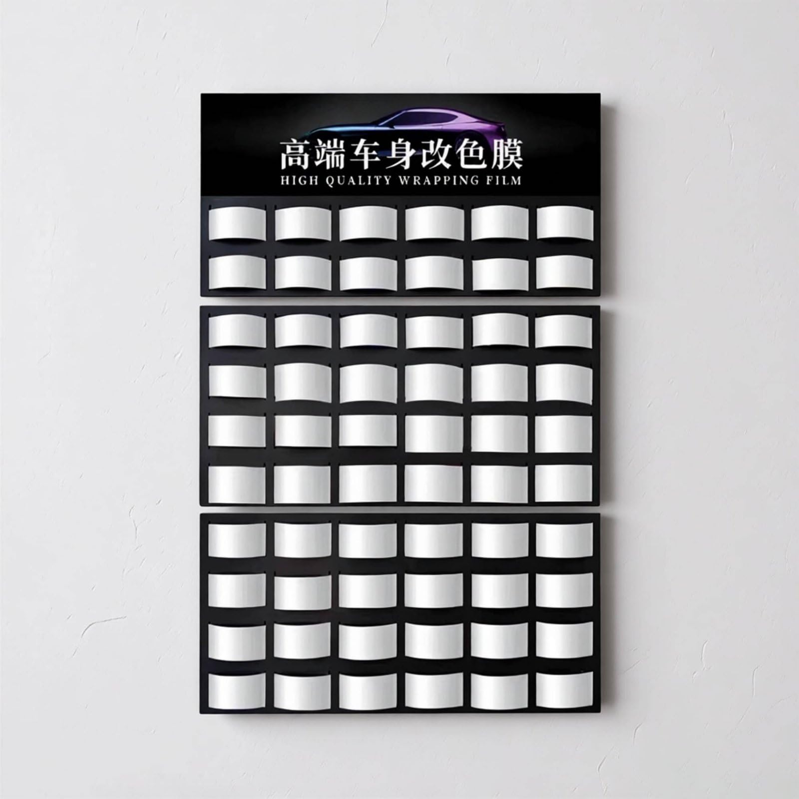 Tablero de de Vinilo para Envolturas Panel Soporte y Porta Tarjetas con Ranuras en PVC Rígido Visualización de 60 Tarjetas Adecuado para Atención Exposiciones de Tienda, For 6x14cm Card