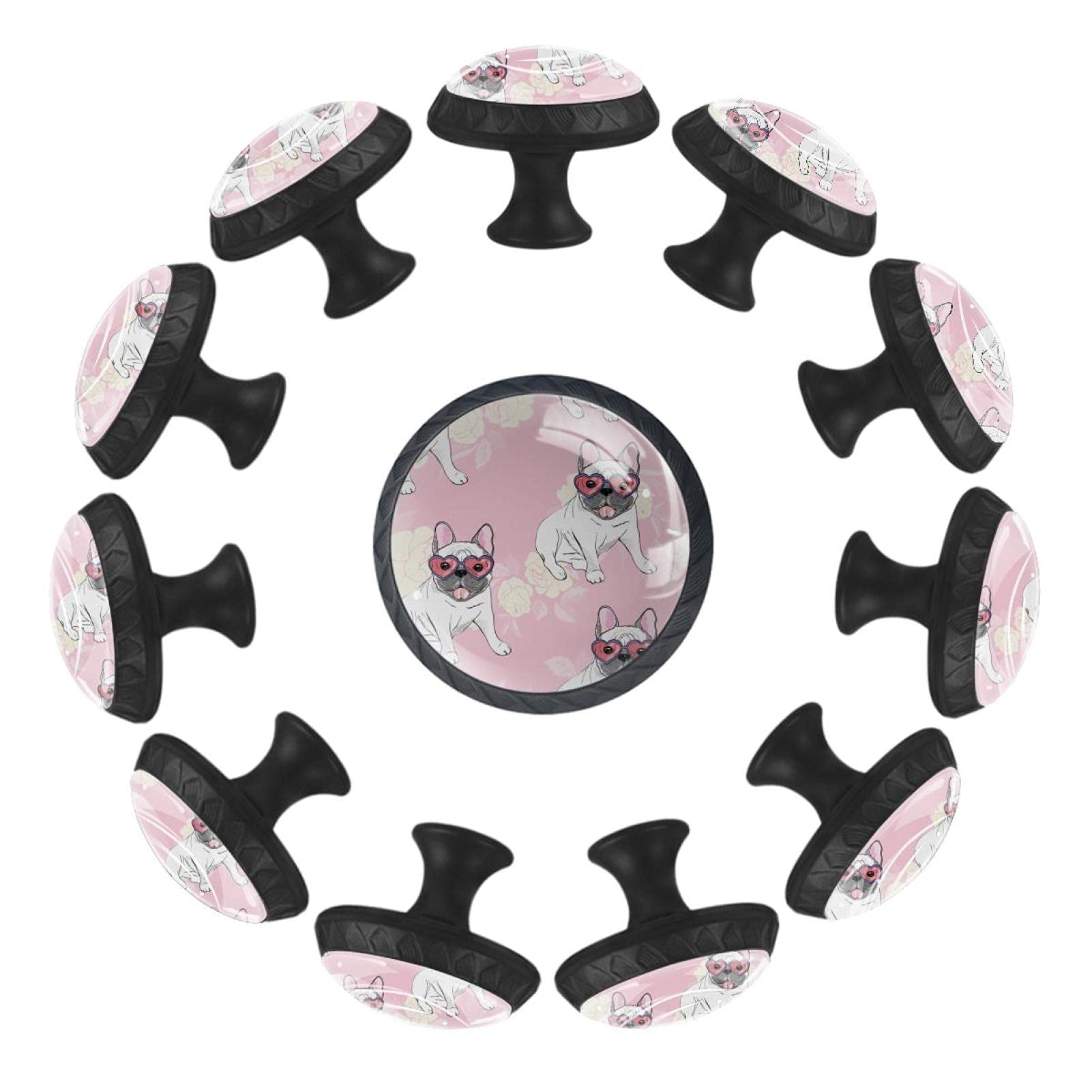 Lot de 12 boutons de tiroir ronds motif cœur 35 mm pour relooker une commode de chambre