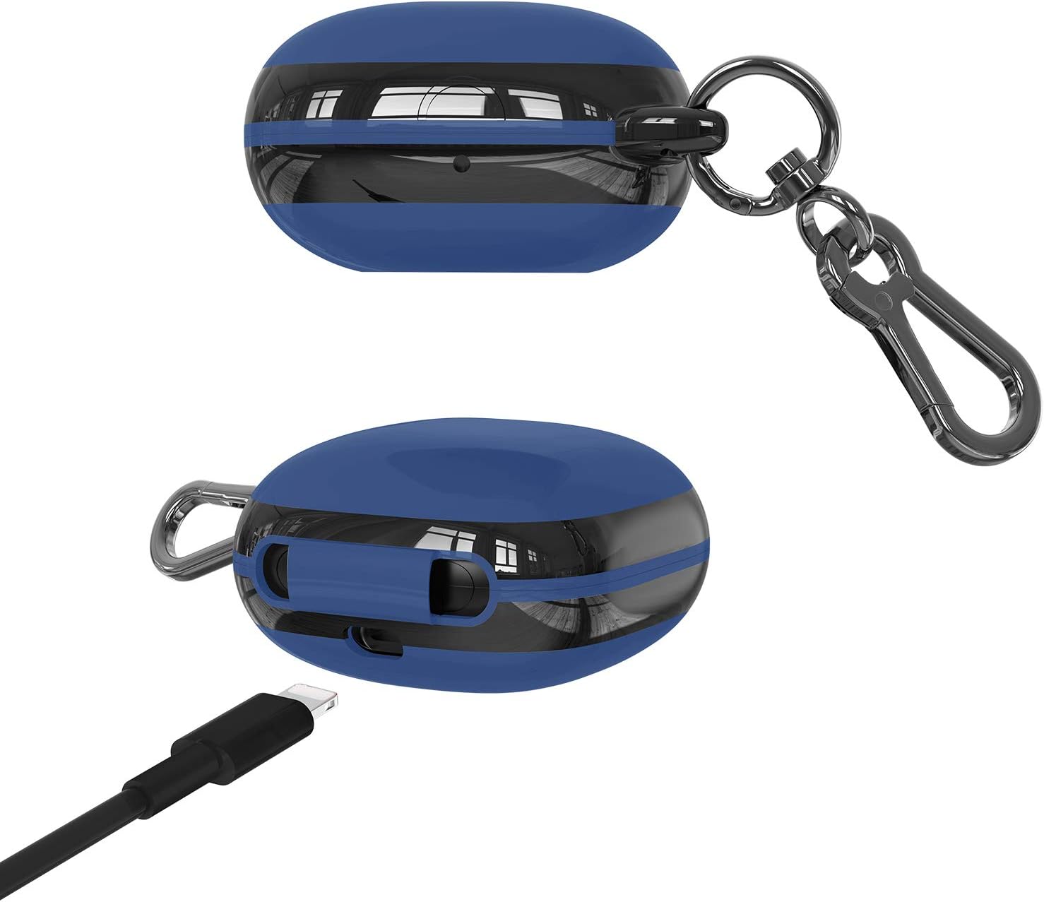 Cover Compatible with Powerbeats Pro Case,Full Protective Shockproof Anti-Slip Silicone Case for Beats Powerbeats Pro 2020 (Black Edge+Midnight Blue) - Image 6