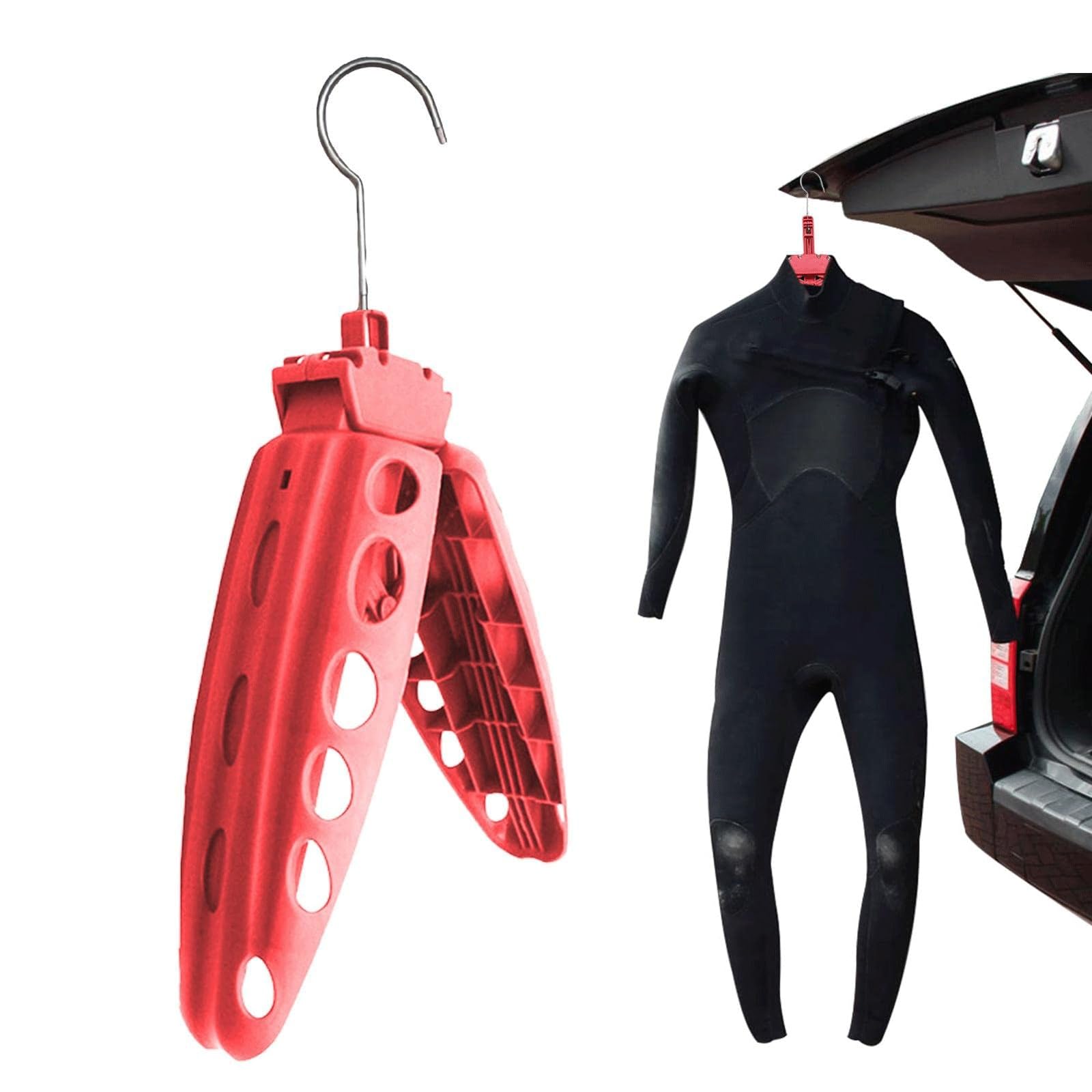 Perchas, Percha Neopreno ABS Calado Plegable Multicolor(Red)