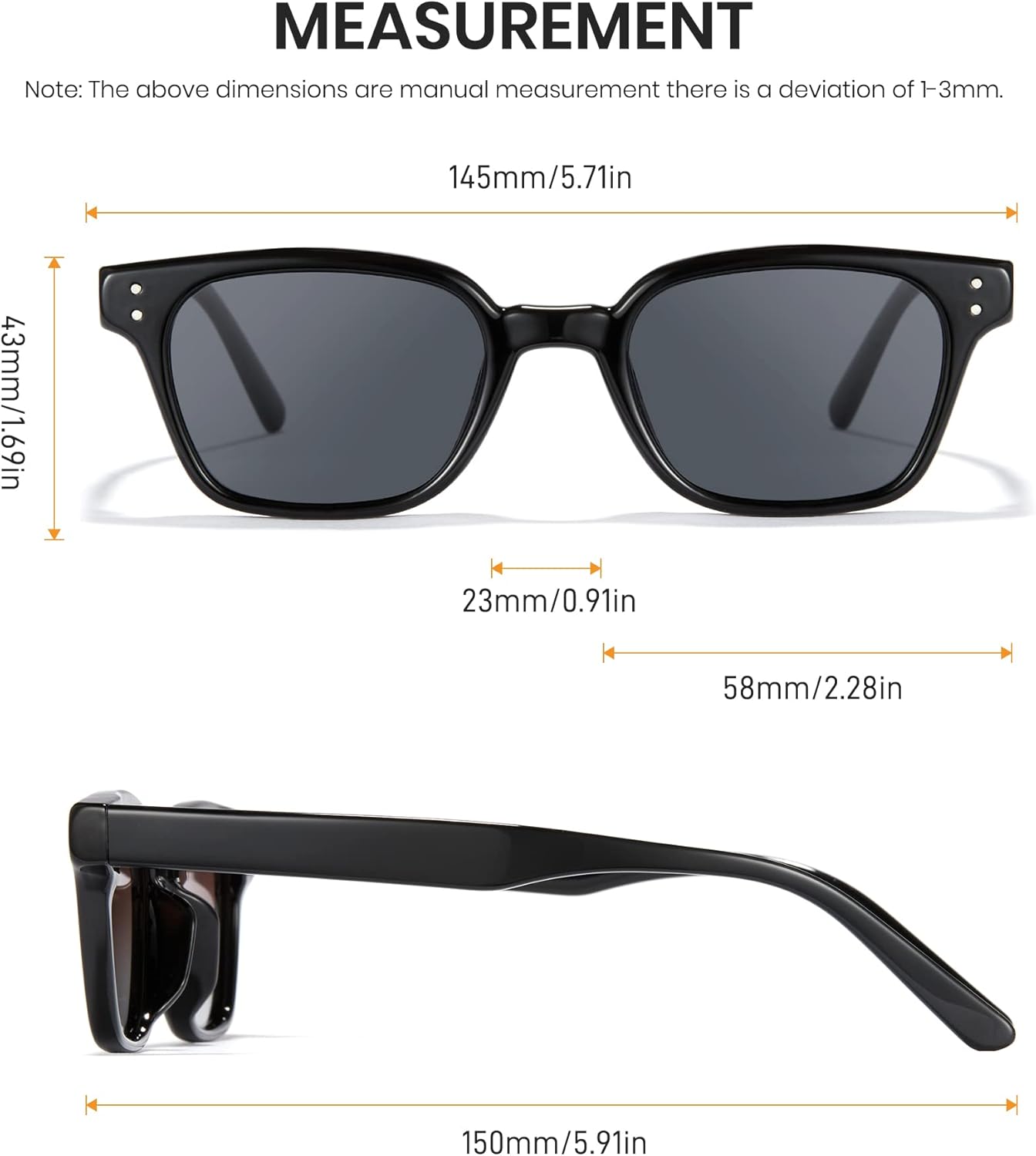 Cyxus Square Polarized Sunglasses for Women Men UV Protection Trendy Shades - Image 6