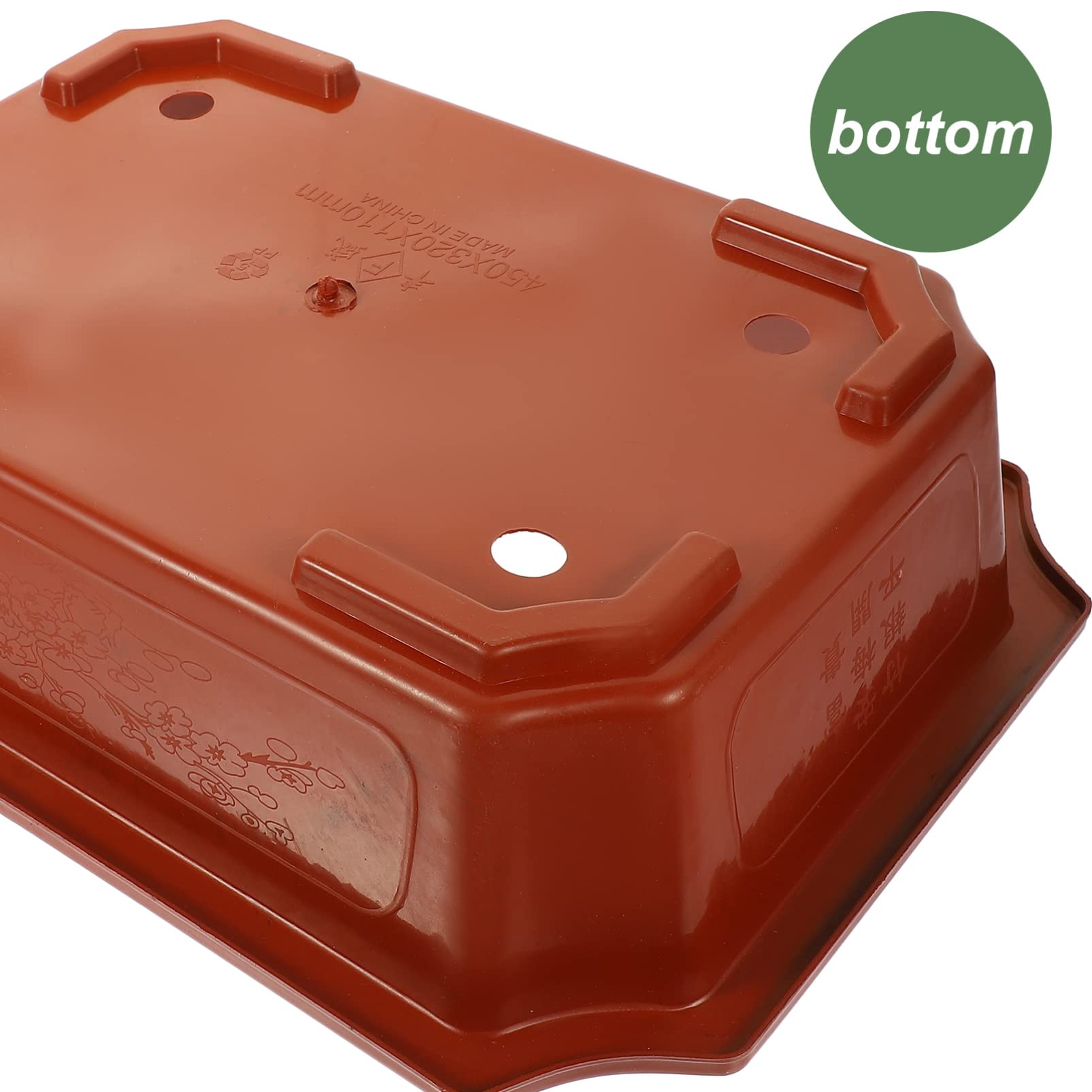 Trwała plastikowa owalna donica z otworami drenażowymi 44,5 x 30 x 17 cm – idealna do bonsai ogrodnictwa wewnątrz i na zewnątrz, wszechstronna doniczka do uprawy w domu i ogrodzie