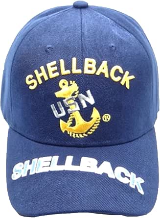 Shellback USN Anchor (Shellback on Bill) Baseball Cap (Navy) at Amazon ...