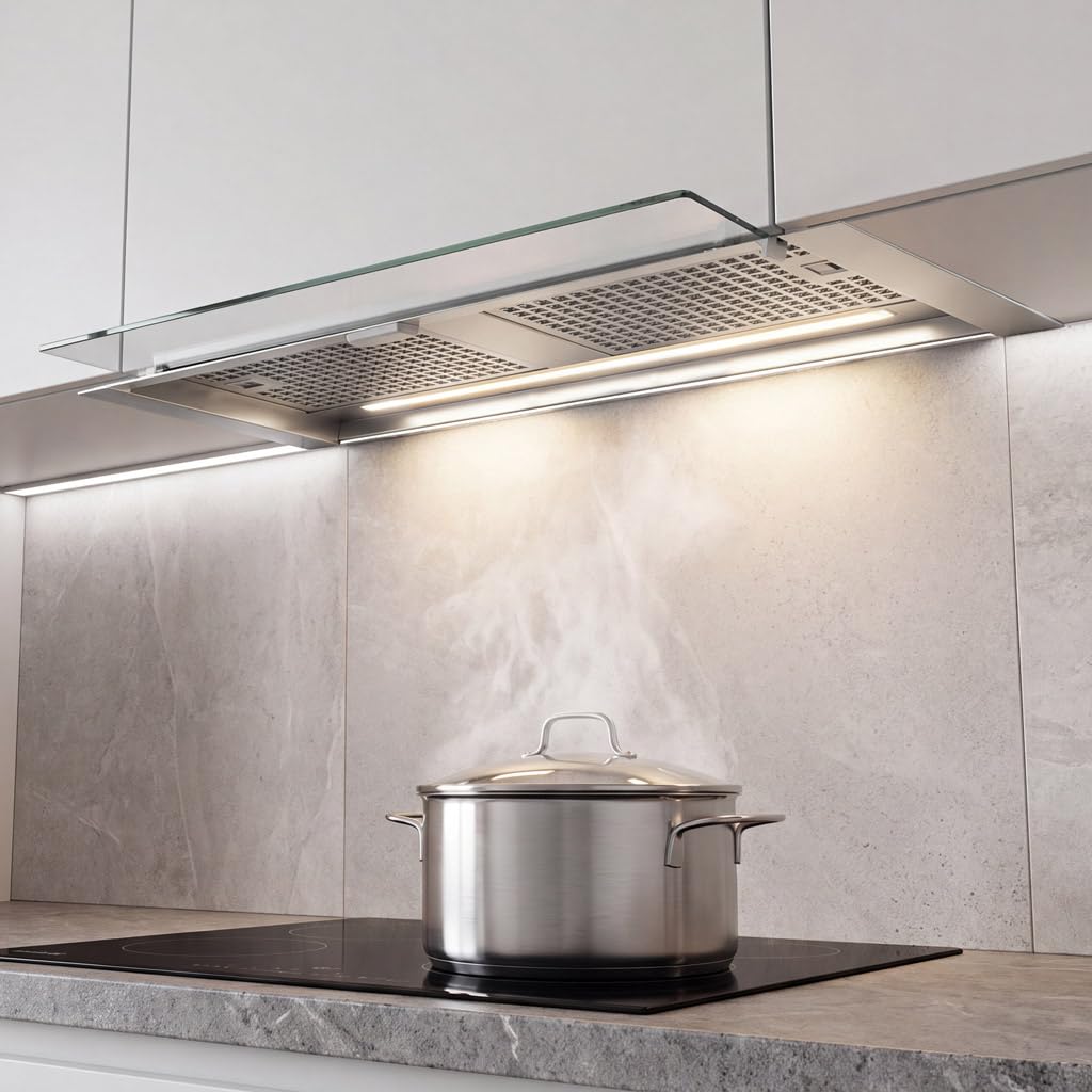 Campana Extractora Corona X 80, 80 cm, 850 m³/h, 4 Velocidades con Turbo, Panel Electrónico, LED Regulable, Temporizador, Filtros Inox Lavables, Acero Inoxidable