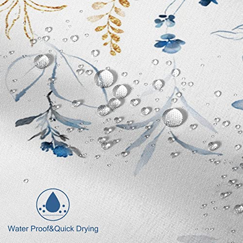 MIRRORANG Blue Leaf Stall Shower Curtain - Image 2