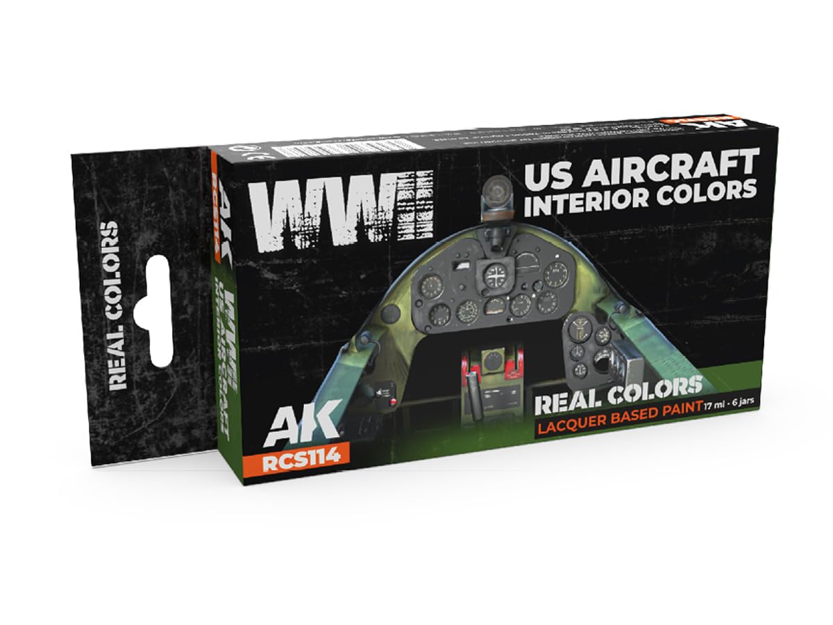 Ak Interactive Ak Real Colors Set Rcs114 Wwii Us Aircraft Interior Colors (6X17ml)