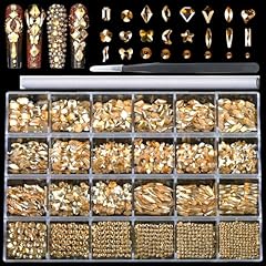 champagne nail rhinestones