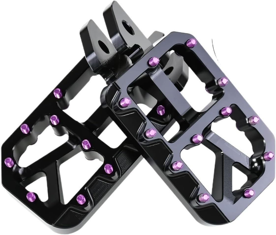 Motorcycle pedal Motorcycle Pedals Surron Light Bee X New Customized Pedals Floor Boards SurRon Pedals Part E-Bike X160 X260(Silver-Purple)