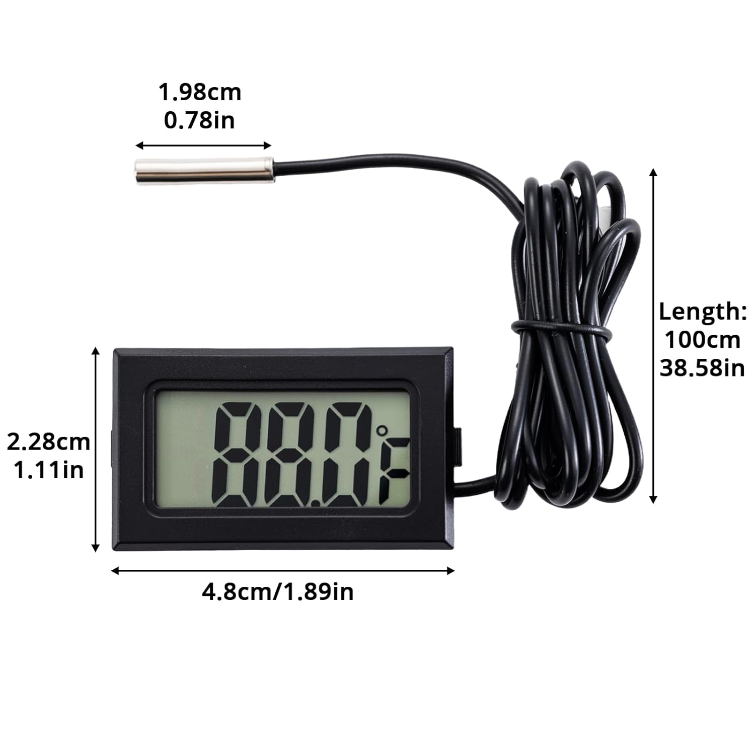 60 Pieces of Digital LCD Thermometers, Temperature Digital LCD Refrigerator Thermometers, Water Temperature, with Probes, in Fahrenheit.