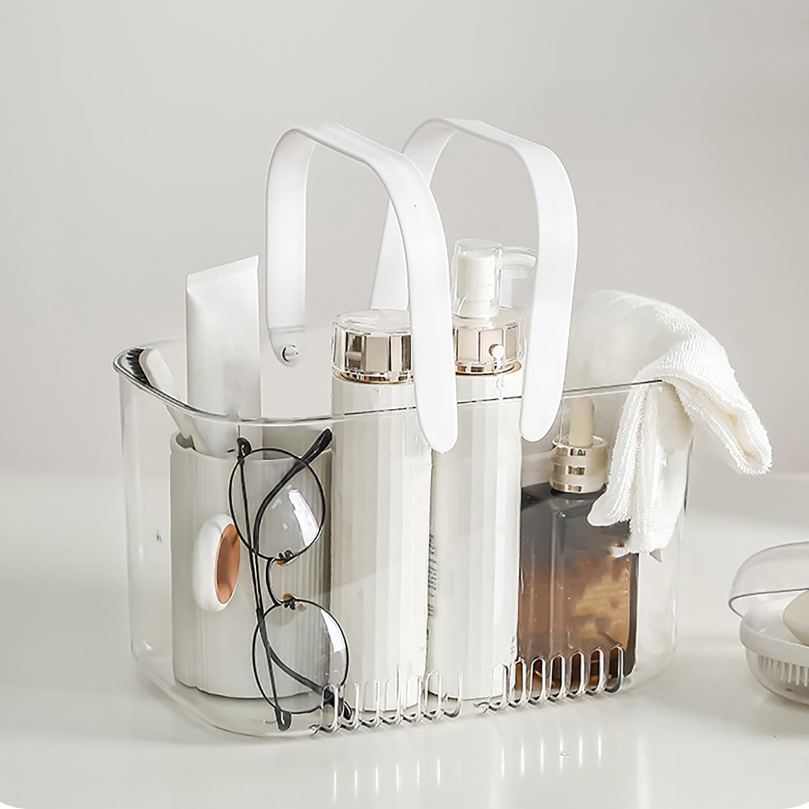 Cestino Portaoggetti in Plastica Per Doccia, Cesto Caddy Doccia, Drenaggio Cavo Contenitore Per Articoli Toeletta, Portatile Cestino Portaoggetti Per La Lavaggio Lavatura Doccia Il Bagno