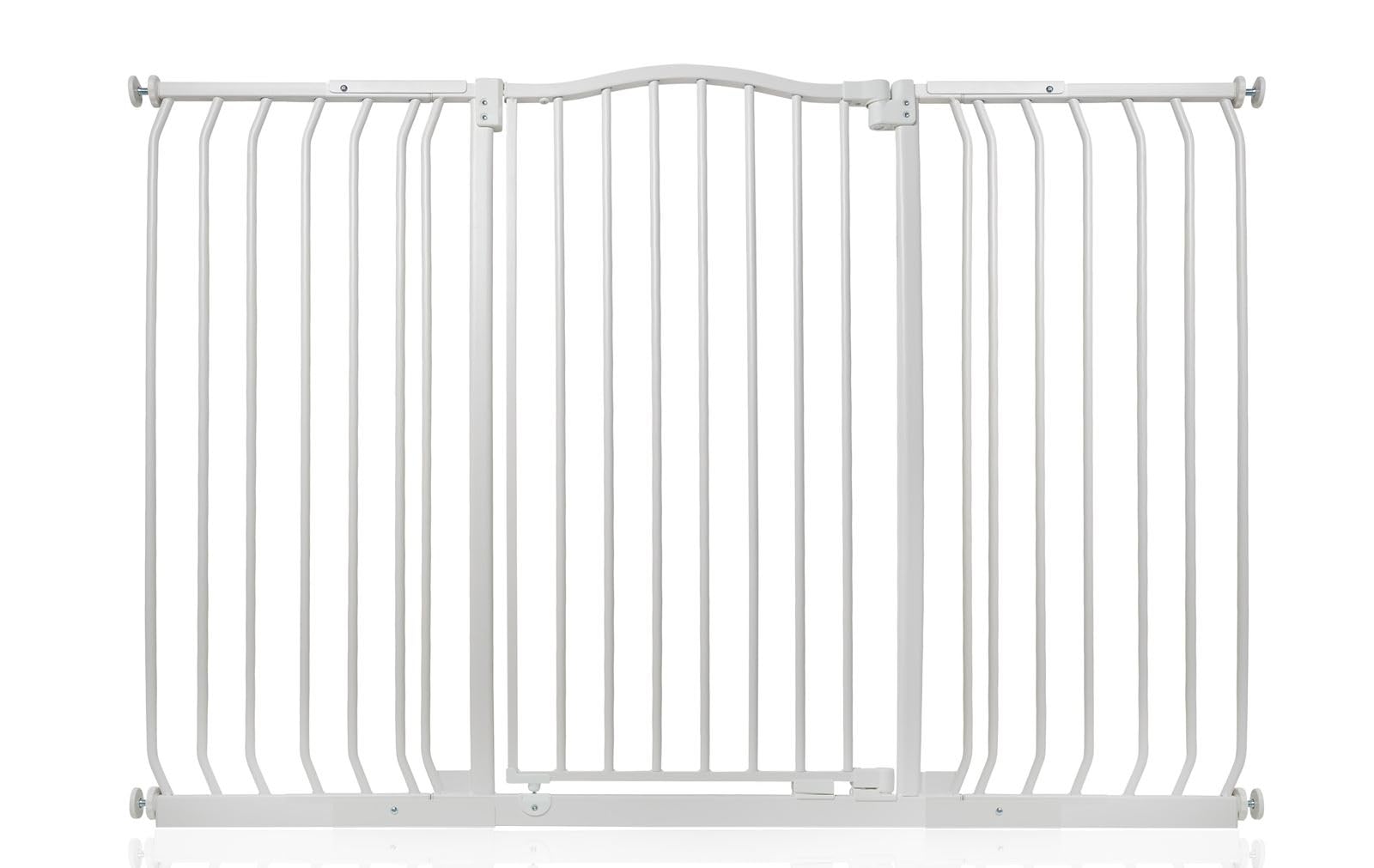 Safetots Matt White Extra Tall Curved Top Safety Gate, 143Cm - 152Cm, Extra Tall 100Cm In Height, Pressure Fit Stair Gate, Baby Gate For Doors Hallways And Spaces, Safety Barrier, Easy Installation