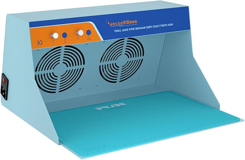 Sala libre de polvo Mesa de trabajo Campana de flujo laminar vertical Banco limpio de flujo de aire, área de trabajo de 34 * 23 cm, habitación libre de polvo con doble ventilador