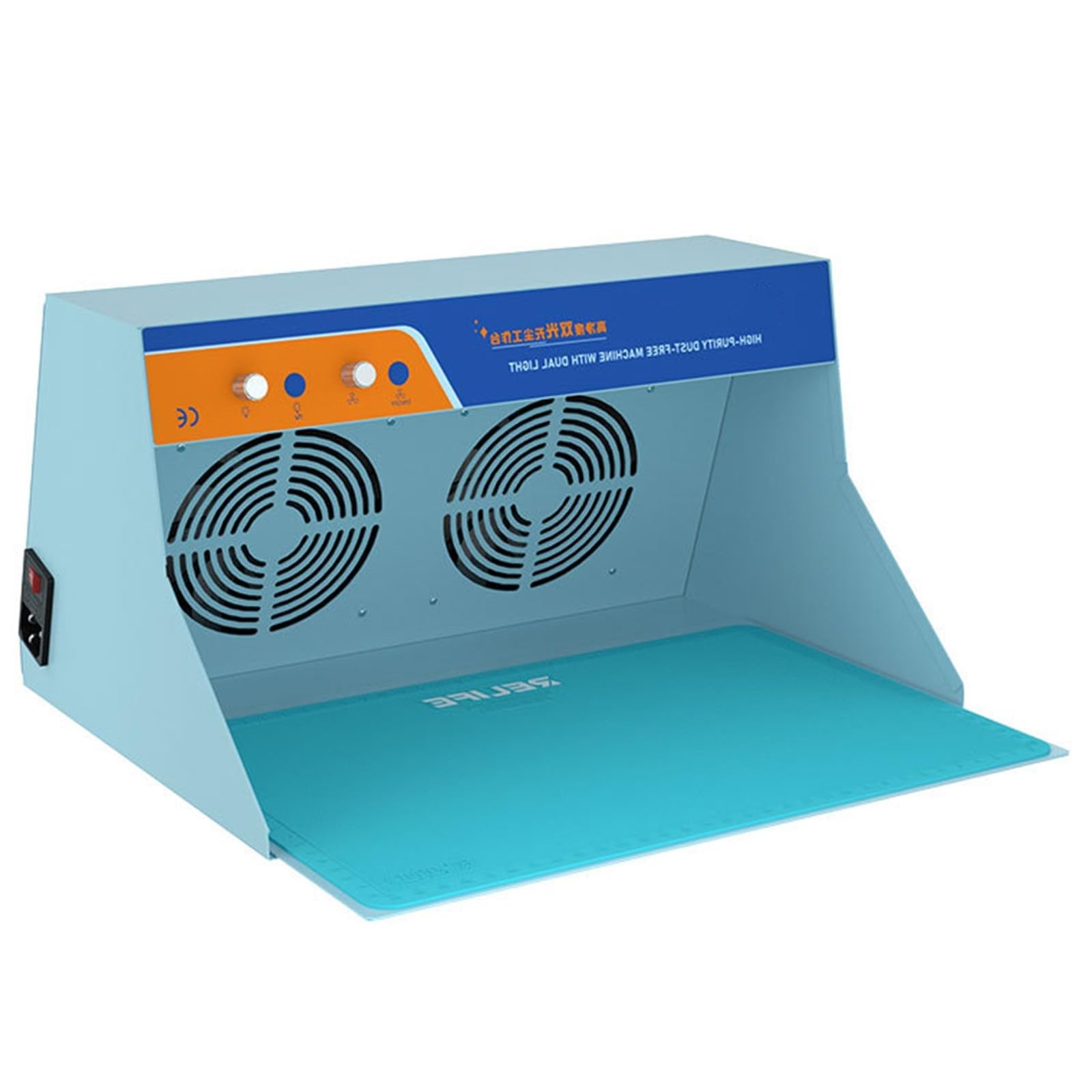 Laminar Flow Hood Clean Bench für die Reparatur von Mobiltelefonen – staubfreier Arbeitsplatz mit doppeltem Ventilator, Arbeitsbereich 34 x 23 cm