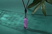 Vista 5 de XIANNVXI Collar de Cristal para Hombres y Mujeres con Cuerda Ajustable, Punto Hexagonal, Piedras de Cristal Curativas, Collares de Joyería