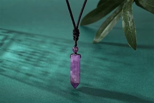 Miniatura 5 de XIANNVXI Collar de cristal para hombres y mujeres, cuerda ajustable, punto hexagonal, curativo, cristal natural, collar con colgante de piedra