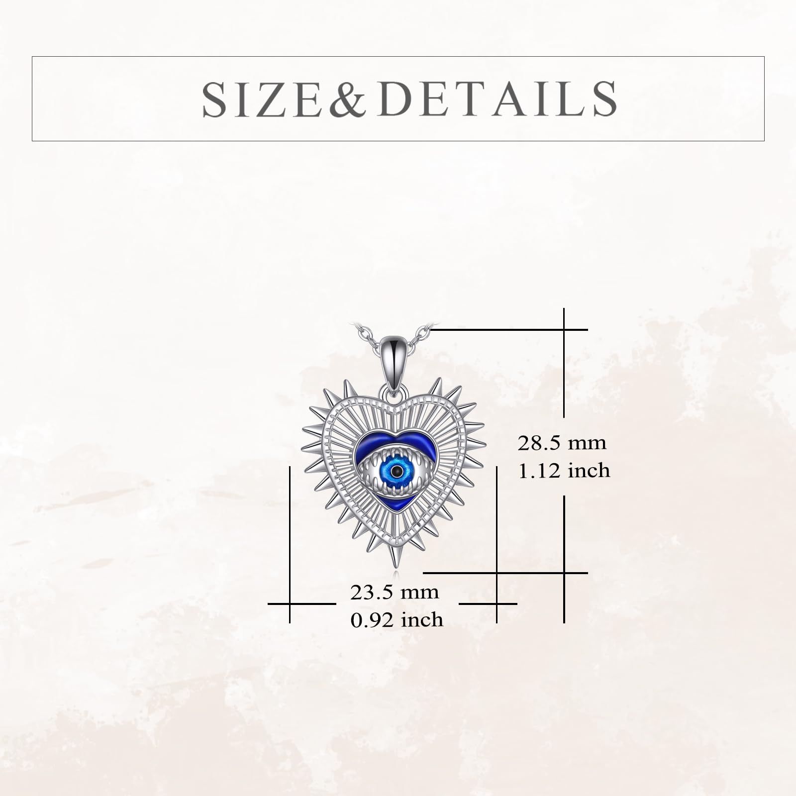 YFN Collar de plata de ley con colgante de ojo turco azul, joyería contra el mal de ojo, joyería para mujer, amuleto de mal de ojo, regalo Y2k para ella, Normal, Plata esterlina, No es una piedra