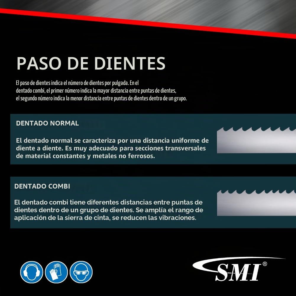 SMI Juego de 3 hojas de sierra de cinta de metal Bimetal M42 medidas - 1335 x 13 x 0,65 mm 8/12 ZpZ por ejemplo, para Femi 780 XL, 783 XL, 782 XL