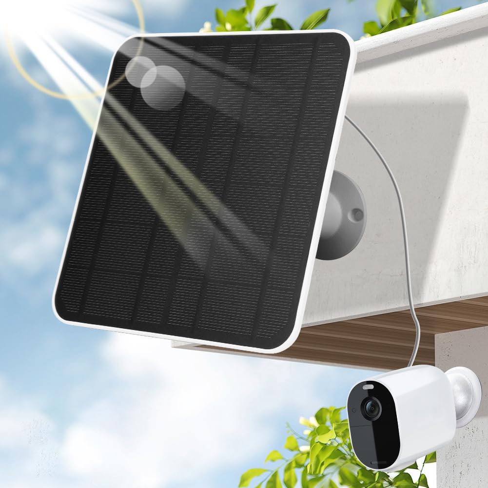 Caricatore di pannello solare compatibile con spot Arlo Essential/XL Caricatore di pannello solare Arlo Essential 4W/6W impermeabile con cavo micro USB da 3 m e supporto murale