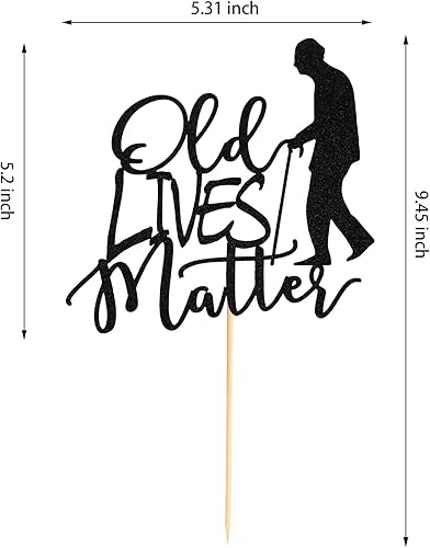 Miniatura 2 de Old Lives Matter - Decoración para pastel para adultos, divertidos regalos de cumpleaños para hombres, papá, abuelo, suministros de decoración de