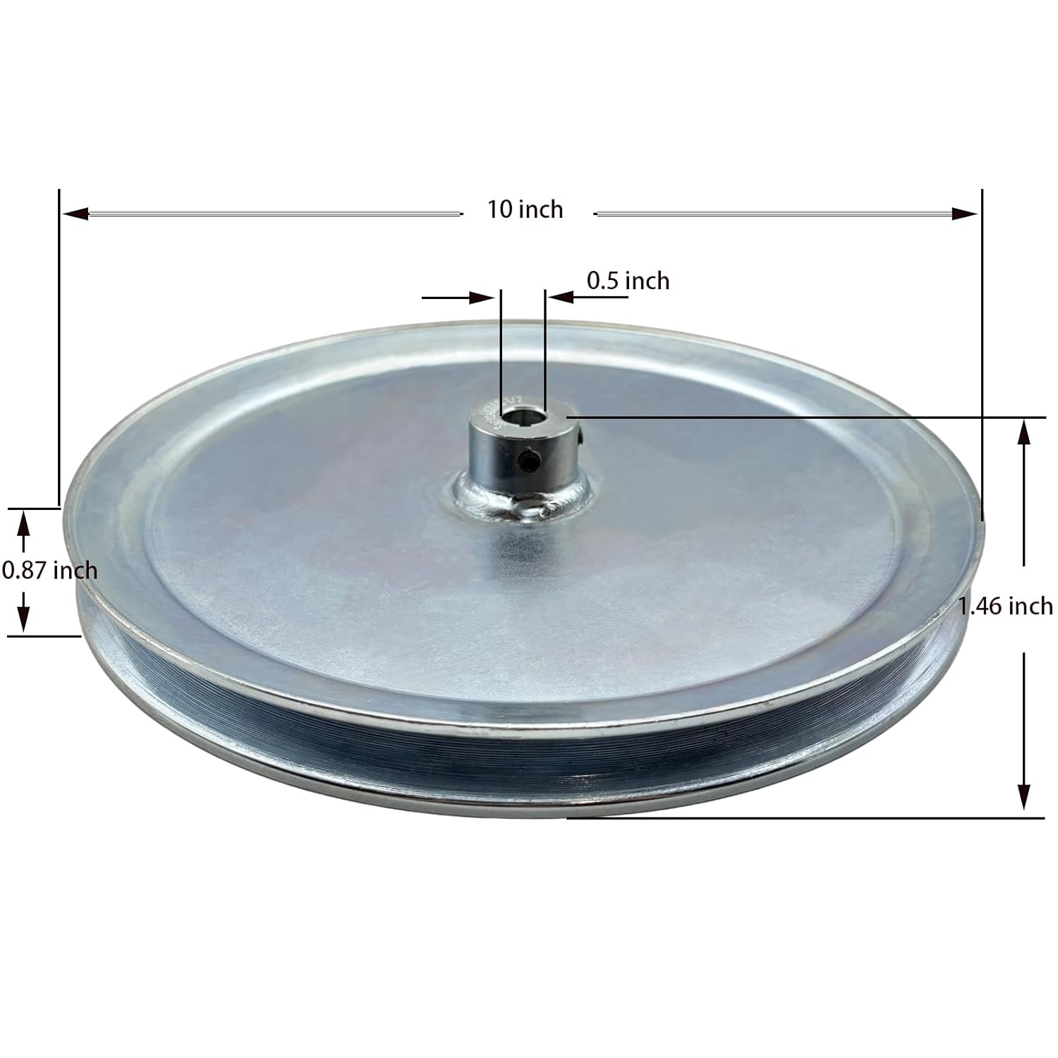 AB1000-1/2 Single Groove Web Sheaves, v Belt Pulley 1/2" bore 10" OD,Motor Pulley Carbon Steel for A B 5L 4L V-Belts