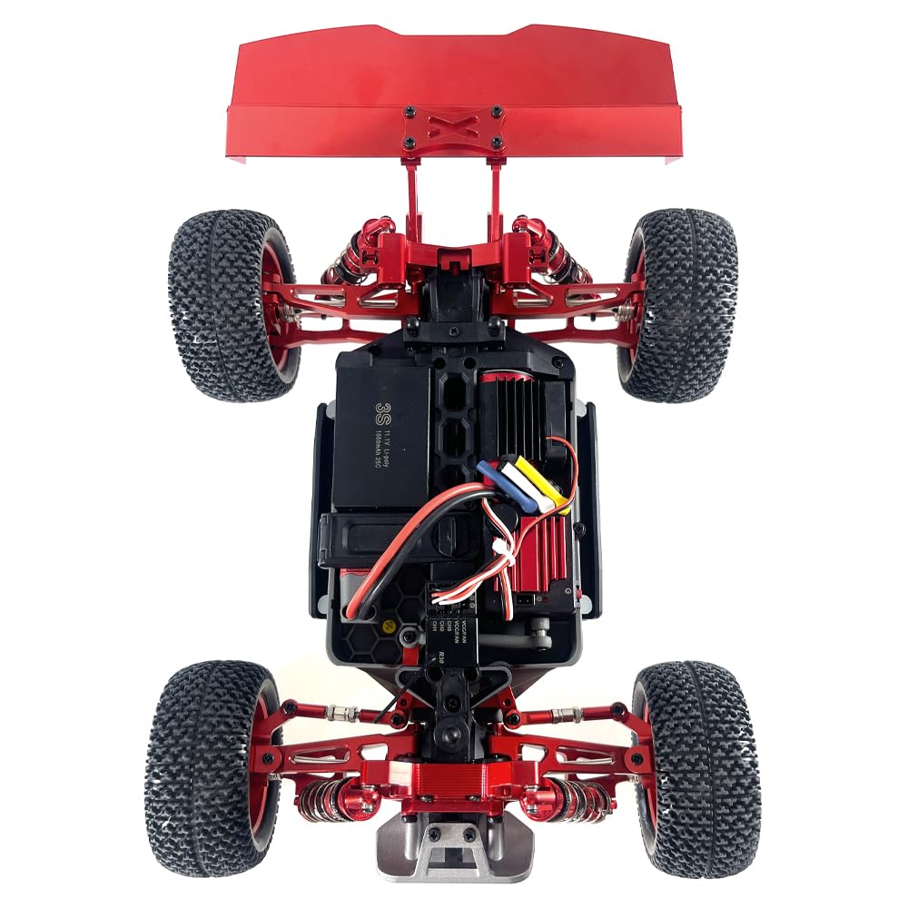 RC Car Parts Metal Tail Wing for MJX Hyper Go 16207 H16PL Rear Spoiler Wing Upgrade Parts(Red)