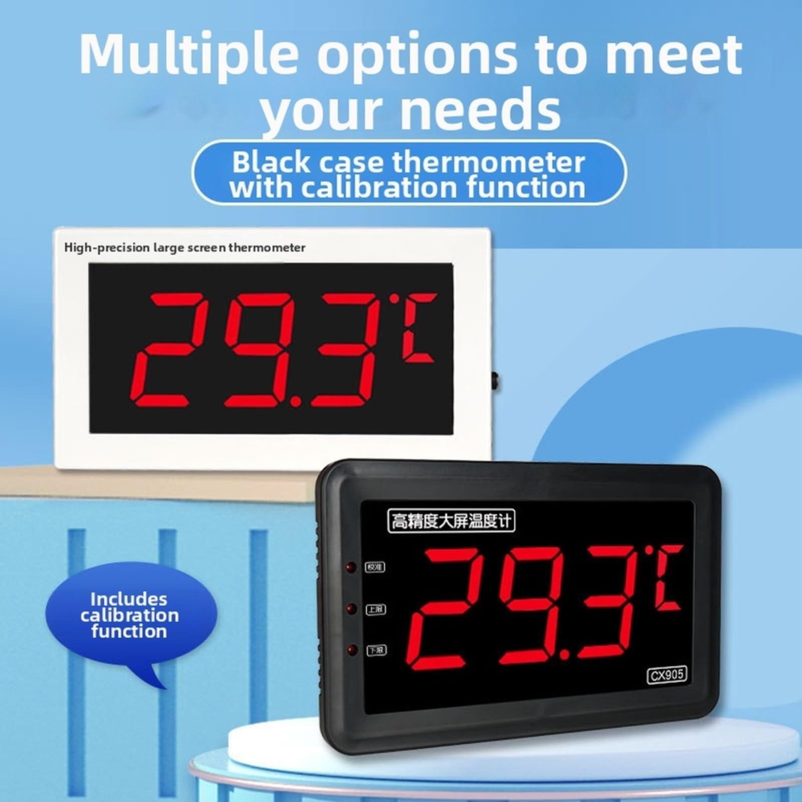 Termometro digitale con ampio display LCD, sonda impermeabile in acciaio inox, ampia gamma da -50 °C a +500 °C, opzioni multiple di lunghezza del cavo, allarmi acustici e visivi (A)