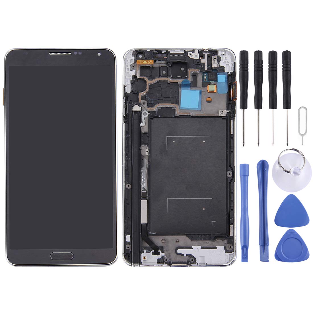 Pantalla LCD para Note 3 con panel táctil de alta respuesta y marco integrado negro 7