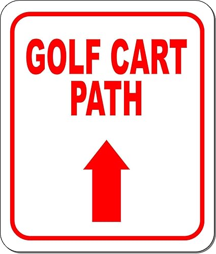 Miniatura 1 de GOLF CART PATH DIRECTIONAL UPWARD ARROW RED Aluminum Composite Outdoor Sign 15" x18"