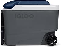 Igloo MaxCold Latitude 40qt Cooler: 5-Day Ice Retention, Oversized Wheels, Flip Handle, Made in USA