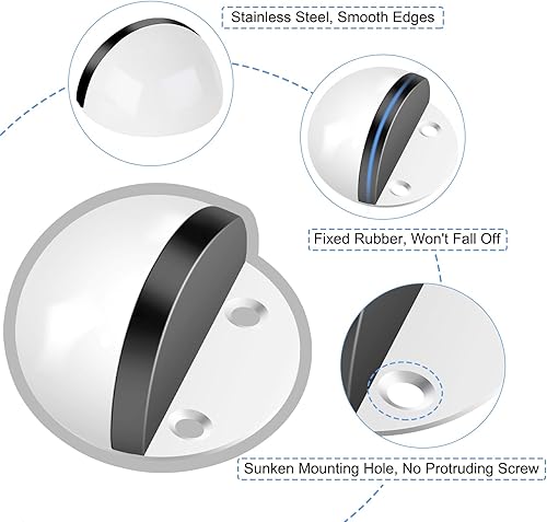 Miniatura 5 de Paquete de 8 topes de puerta autoadhesivos para la parte inferior de la puerta, parachoques de goma que amortigua el sonido, protector de pared de
