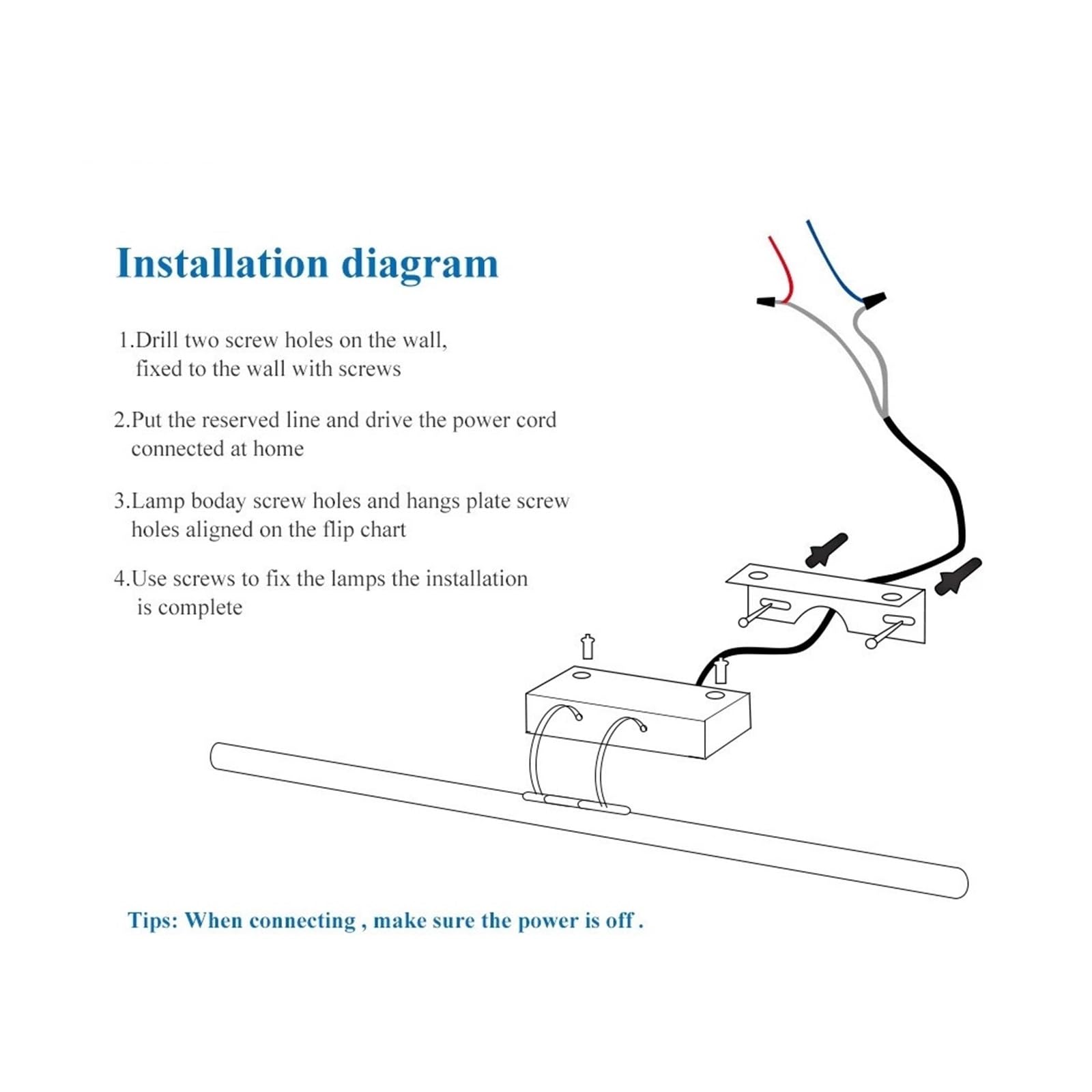 Bild Füllbeleuchtung LED Toilette Badezimmer Spiegel Lampen, Wand Lampe for Make-Up Schlafzimmer Wohnzimmer Garderobe Leuchte LED Vanity Lichter Vollständige Abdeckung(Warm 3000K,White 60CM)
